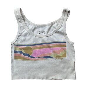 Billabong Crop Tank Top Womens Medium Sunset Beach Boho Skater Surf Grunge Retro